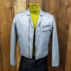 Vintage Wilson's Light Grey Leather Jacket